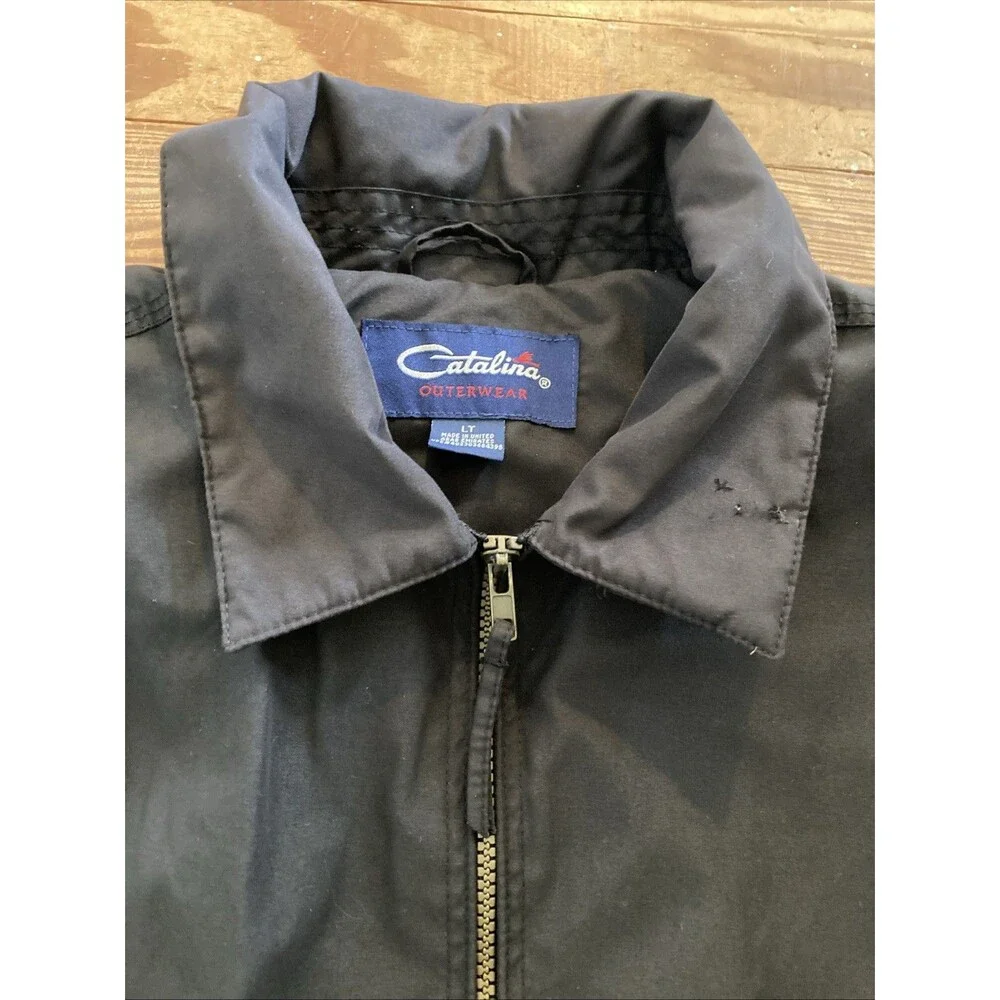 Catalina Outerwear Men’s LT Large Tall Black Jacket Lightweight Windbreaker